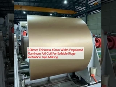 0.08mm espesor 45mm anchura bobina de papel de aluminio pre-pintado para la fabricación de cinta de ventilación de cresta rodante