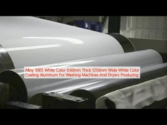 Aleación 3005 de color blanco 0,60 mm de espesor 1250 mm de ancho de color blanco recubrimiento de aluminio para la fabricación de lavadoras y secadoras