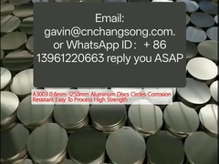 A3003 0,6 mm-1250 mm Aluminio discos círculos resistentes a la corrosión fácil de procesar alta resistencia