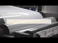 Aleación 3105 PVDF Hoja de aluminio lacado 0.96 mm de espesor X 48 '' ancho de aluminio prefirido para techos comerciales de metal