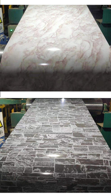 Hoja de aluminio revestida 0.20-3.00m m del modelo de mármol para la decoración de la techumbre o de la pared