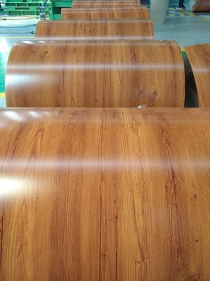 AA3105 bobina de aluminio recubierta de color de madera color poliéster recubiertas de aluminio bobinas de trabajo para decoraciones y materiales de puertas