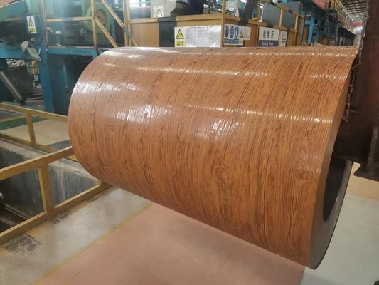 Serial 1000 bobina de aluminio recubierta de poliéster de madera para decoraciones y materiales de puertas
