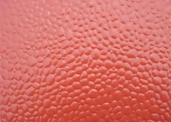 0.35mm de espesor de aleación3003 de color rojo recubrimiento de placa de aluminio en relieve utilizado en la decoración del techo interior