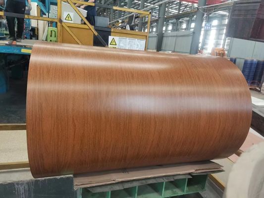 1000 mm de ancho de diseño de madera patrón de recubrimiento de color recubrido de aluminio bobina para puertas y ventanas de persianas de rodillo