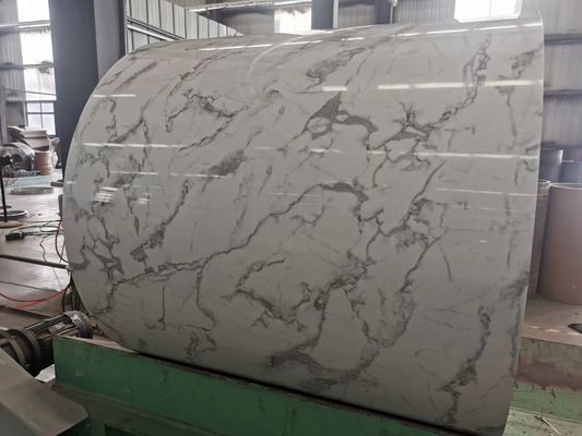 Aleación3003 de mármol diseñado con un patrón de recubrimiento de bobina de aluminio 26Ga X 48Inch de hoja de aluminio pre-pintada para fachadas de edificios